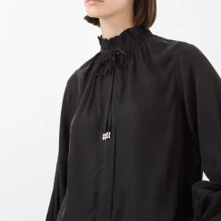 Online Fluid Ruffle-Trim Blouse Women Tops