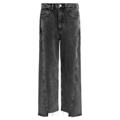 Fox Asymmetric Hem Wide Leg Denim Jeans Women Denim