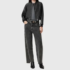 Fox Asymmetric Hem Wide Leg Denim Jeans Women Denim