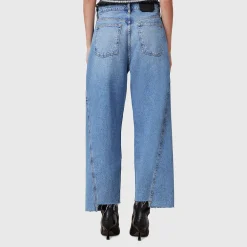 Hot Fox Mid-Rise Wide-Leg Jeans Women Denim