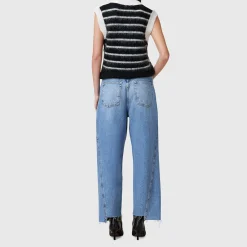Hot Fox Mid-Rise Wide-Leg Jeans Women Denim