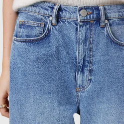 Hot Fox Mid-Rise Wide-Leg Jeans Women Denim