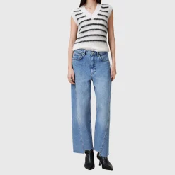 Hot Fox Mid-Rise Wide-Leg Jeans Women Denim