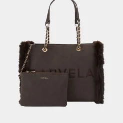 Clearance Frame Faux Fur Trim Tote Bag Women Tote Bags