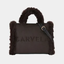Clearance Frame Midi Faux Fur Trim Tote Bag Women Top Handle Bags|Tote Bags