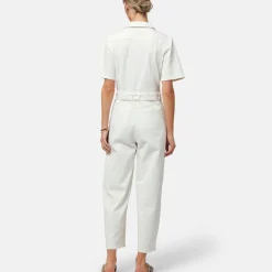 Frankie Belted Twill Jumpsuit Women Jumpsuits