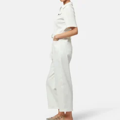 Frankie Belted Twill Jumpsuit Women Jumpsuits