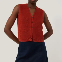 Discount Front Button Linen Top Women Sweaters & Cardigans