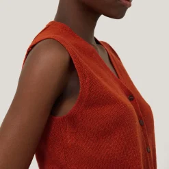 Discount Front Button Linen Top Women Sweaters & Cardigans
