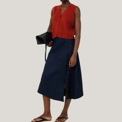 Discount Front Button Linen Top Women Sweaters & Cardigans
