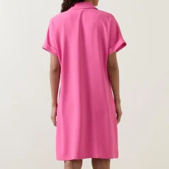Outlet Front Pocket Shirt Dress Women Dresses