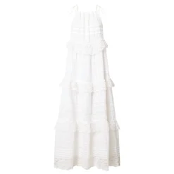Online Fuenta Lace Tiered Flared Dress Women Dresses