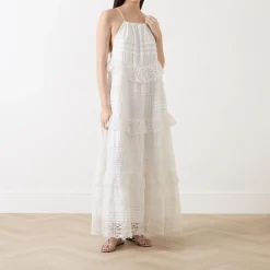 Online Fuenta Lace Tiered Flared Dress Women Dresses