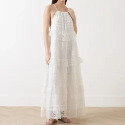 Online Fuenta Lace Tiered Flared Dress Women Dresses