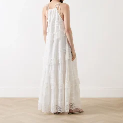 Online Fuenta Lace Tiered Flared Dress Women Dresses