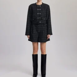 Online Gaelly Cropped Check Jacket Women Coats & Jackets