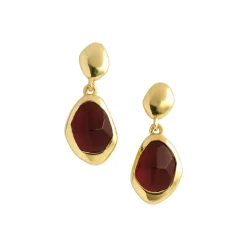 Clearance Garnet Stepping Stone Drop Earrings Women Earrings