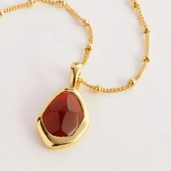 Sale Garnet Stepping Stone Pendant Necklace Women Necklaces