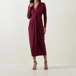 New Gathered Draped Fitted Dress Women Dresses|Occasion Dressing