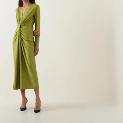 Best Gathered Draped Fitted Dress Women Dresses|Mother Of The Bride