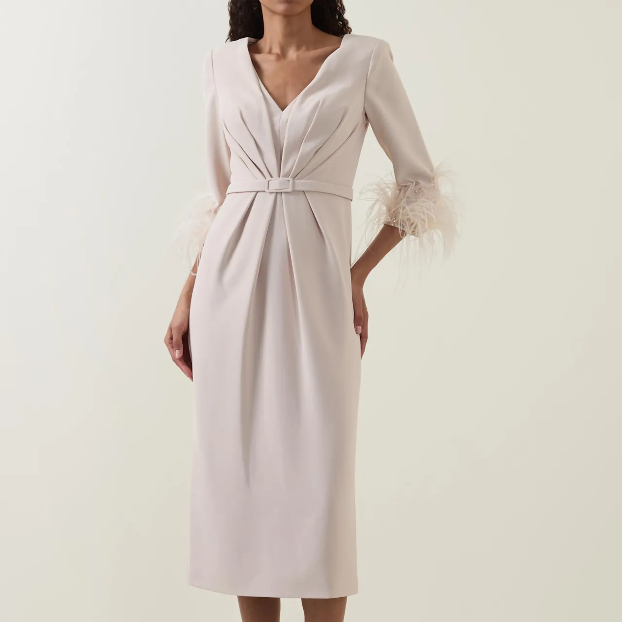 Discount Gathered Feather-Trim Dress Women Dresses|Mother Of The Bride