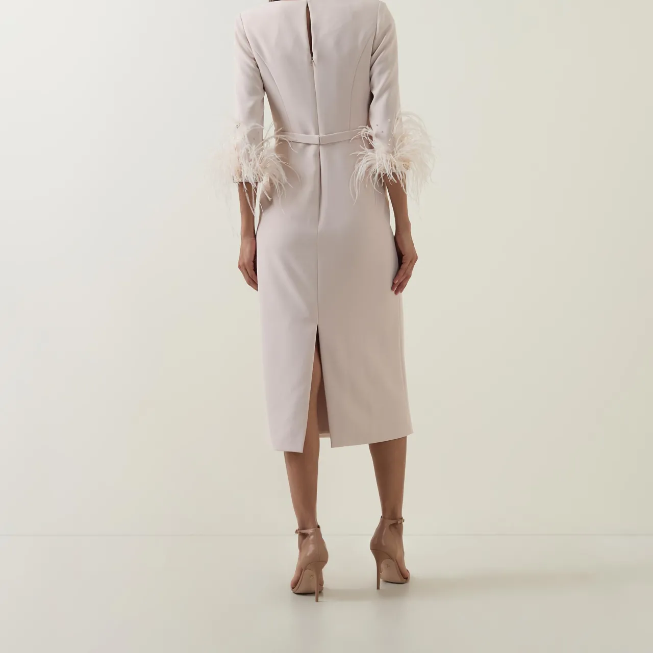 Discount Gathered Feather-Trim Dress Women Dresses|Mother Of The Bride