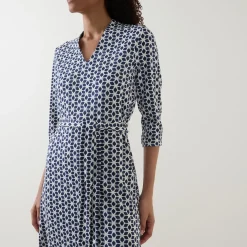 Discount Geometric Belted Dress Women Dresses