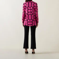 Discount Geometric Open Front Jacket Women Coats & Jackets