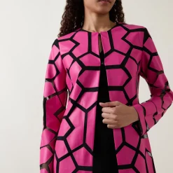 Discount Geometric Open Front Jacket Women Coats & Jackets