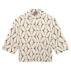 Online Geometric Print Resort Shirt Women Tops