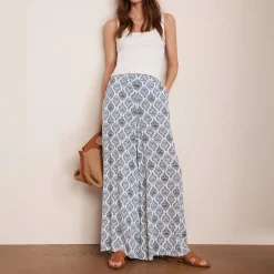 Clearance Geometric Tile Wide-Leg Trousers Women Trousers & Shorts