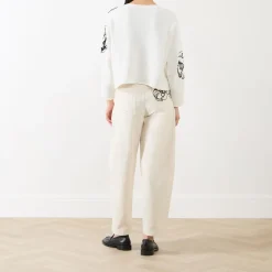 Clearance Ghiaia Flower Cropped Sweater Women Sweaters & Cardigans