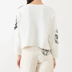 Clearance Ghiaia Flower Cropped Sweater Women Sweaters & Cardigans