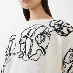 Clearance Ghiaia Flower Cropped Sweater Women Sweaters & Cardigans