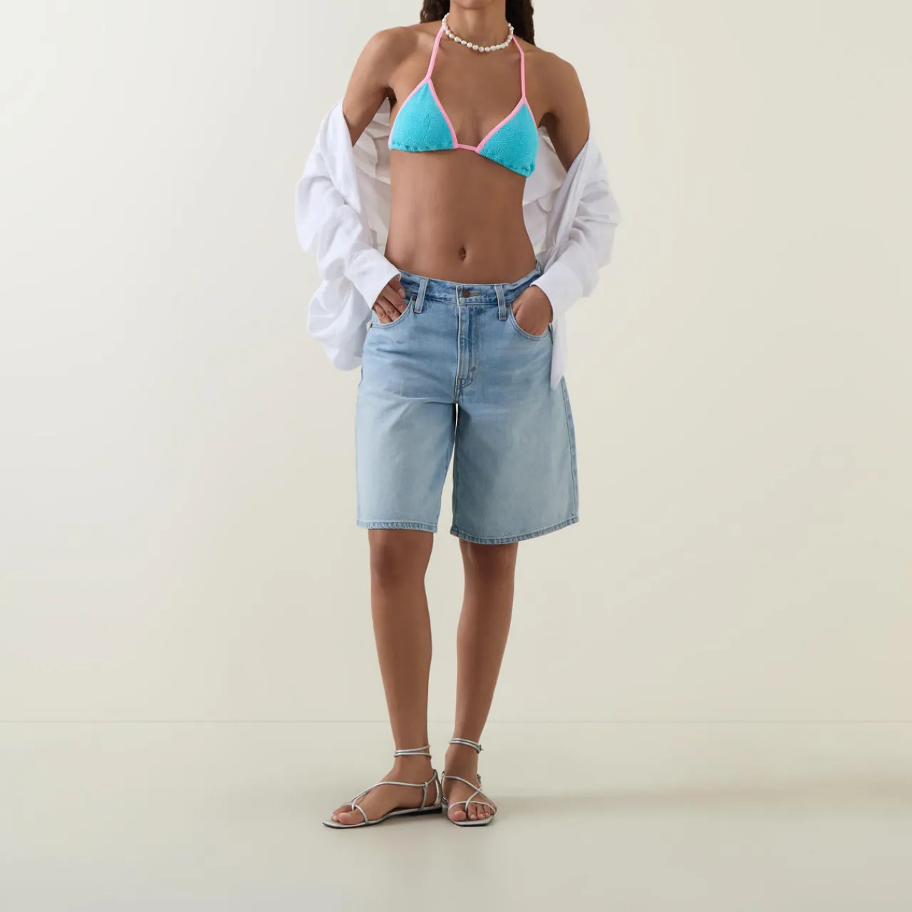 Clearance Gina Contrast Triangle Two-Piece Bikini Set Women Swimwear & Beachwear