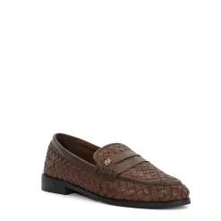 Outlet Ginello Woven Penny Loafers Women Flats