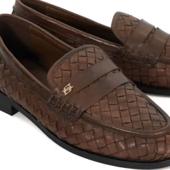Outlet Ginello Woven Penny Loafers Women Flats
