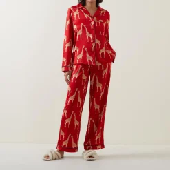Discount Giraffe Satin Pyjama Set Women Sleepwear