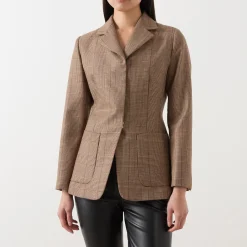 Best Glauco Check Single-Breasted Blazer Women Coats & Jackets