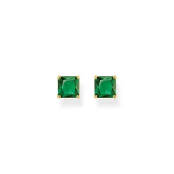 Online Gold Classic Green Cubic Zirconia Stud Earrings Women Earrings