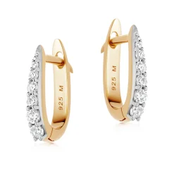 Discount Gold Pave Claw Huggie Earrings Women Earrings
