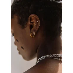 Discount Gold Pave Claw Huggie Earrings Women Earrings