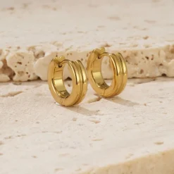 Sale Golden Barrel Huggie Earrings Women Earrings|Occasion Dressing