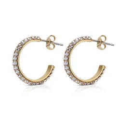 Best Golden Honey Crystal Hoops Women Earrings