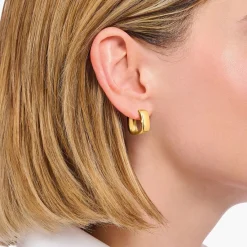 New Gold-Plated Square Hoop Earrings Women Earrings