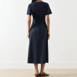 Best Gommoso Belted Pleated Dress Women Dresses
