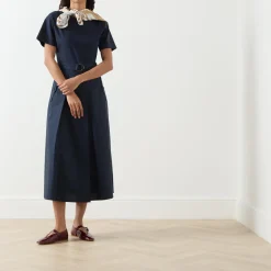 Best Gommoso Belted Pleated Dress Women Dresses