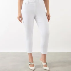 New Good Raw Hem High-Rise Straight Leg Jeans Women Denim