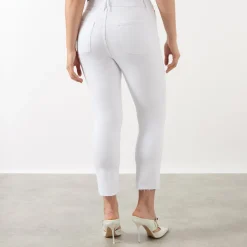 New Good Raw Hem High-Rise Straight Leg Jeans Women Denim