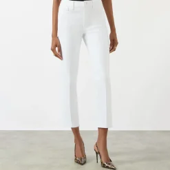 New Good Raw Hem High-Rise Straight Leg Jeans Women Denim